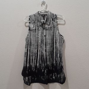 Milano Black/White Blouse Size M